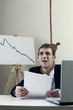 Businessman with a noose around his neck