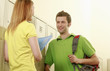 Man and woman talking to each other
