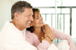 Man and woman embracing