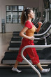 Woman running on treadmill