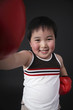 Boy with boxing gloves