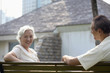 Foto: Senior couple relaxing on a swing Senior couple relaxing on a swing