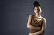 Woman posing in evening dress