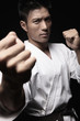 Man performing karate move