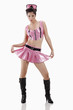 Woman in pink nurse costume