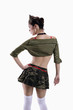 Woman in army nurse costume
