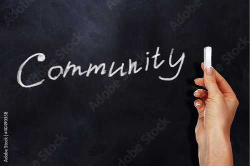 Photo: School board with the word Community on it School board with the word Community on it