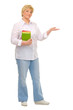 Senior woman with books