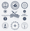 Set of vintage retro nautical badges and labels