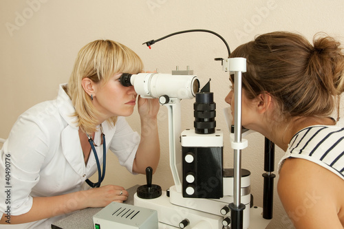 Photo: oculist and patient oculist and patient