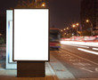 Blank billboard at night in the city Street