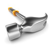 Hammer 3d illustration. Construction tool. Isolated on white bac Hammer 3d illustration. Construction tool. Isolated on white bac