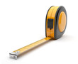 Tape measure 3D. Construction tool. Icon isolated on white backg