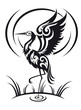 Heron in tribal style