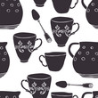 Seamless pattern with teacups Seamless pattern with teacups