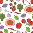 Tomato soup seamless pattern