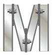 Metallic letter M isolated on white background