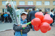Schoolboy near the school on September 1.