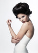 Pin-up beauty female, beautiful girl isolated on a white