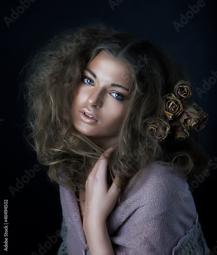 Photo: Beauty. Sexy young sensual woman with beautiful long curly hair Beauty. Sexy young sensual woman with beautiful long curly hair