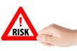 Triangular Risk signs with hand