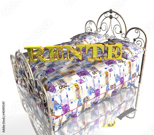 Illustration: 3D Geldbett Weiss - RENTE 3D Geldbett Weiss - RENTE