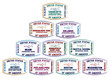 Passport stamps of major US airports in vector format.