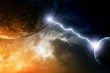 Two planets in space