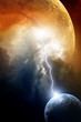 Two planets in space