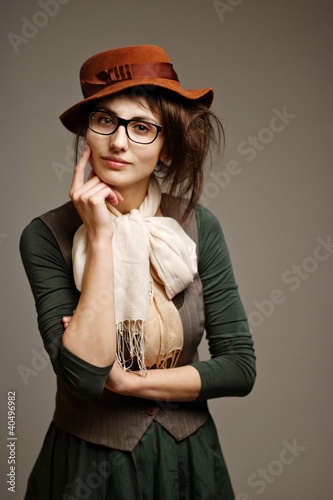 Photo: Old-fashioned woman Old-fashioned woman