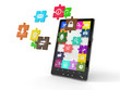 Tablet pc software. Screen from puzzle with icons. Tablet pc software. Screen from puzzle with icons.