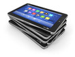 Group of tablet pc on white isolated background