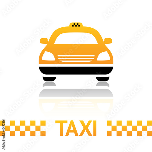 Vector: Taxi cab symbol on white background Taxi cab symbol on white background