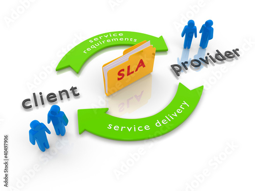 Illustration: Render of a SLA (service level agreement) concept Render of a SLA (service level agreement) concept