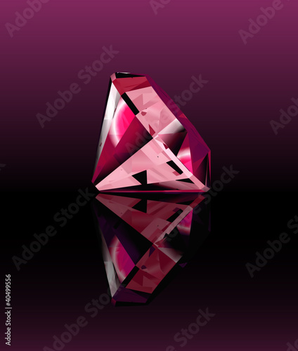 Vektor: Pink diamond with reflection. Vector Pink diamond with reflection. Vector