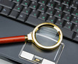 Photo: Magnifying glass and a laptop Magnifying glass and a laptop