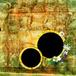 Round photo frameworks on textured background vintage Round photo frameworks on textured background vintage