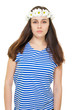 Girl in camomile wreath and sailor singlet Girl in camomile wreath and sailor singlet