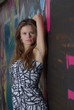 Girl against graffiti background Girl against graffiti background