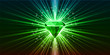 Green crystal background with stars. Vector