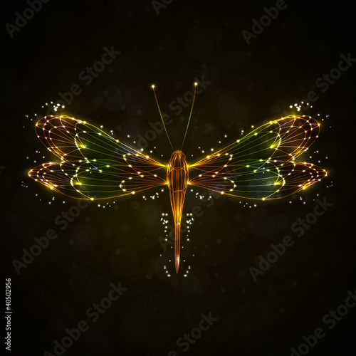 Vector: Shiny abstract dragonfly, technology energy illustration eps10 Shiny abstract dragonfly, technology energy illustration eps10