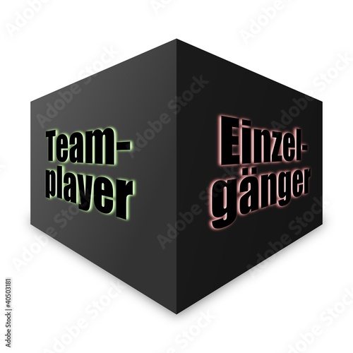 Illustration: wuerfel v3 teamplayer einzelgänger I wuerfel v3 teamplayer einzelgänger I