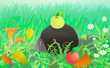Funny hedgehog in the forest. Eps 10 Funny hedgehog in the forest. Eps 10