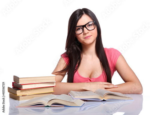 Foto: College girl with books College girl with books