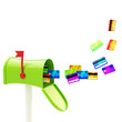 Colorful maibox with a flock of credit cards