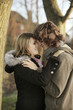 Couple facing each other, nose to nose