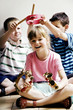 Children with musical instrument