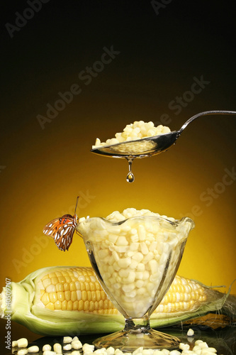 Photo: Butterfly landing on a cup of corns Butterfly landing on a cup of corns