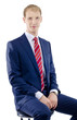 young caucasian business man sitting