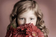 Girl with fresh flowers